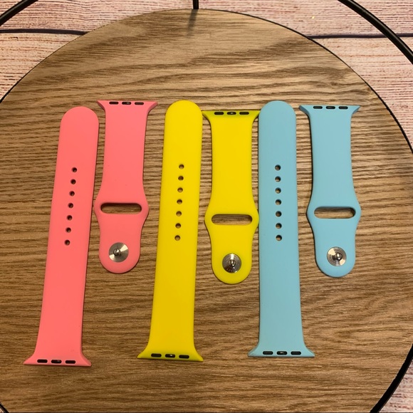 Watch bands for Apple Smart Watch size 42/44mm pastel colors set of 3 - Picture 4 of 4